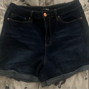 Fashion Nova Women's Dark Blue Denim Shorts